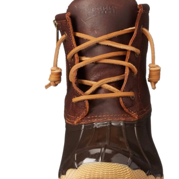 Sperry Women's Saltwater Duck Booties Dark Brown Rain Boots Size … - Picture 2 of 10
